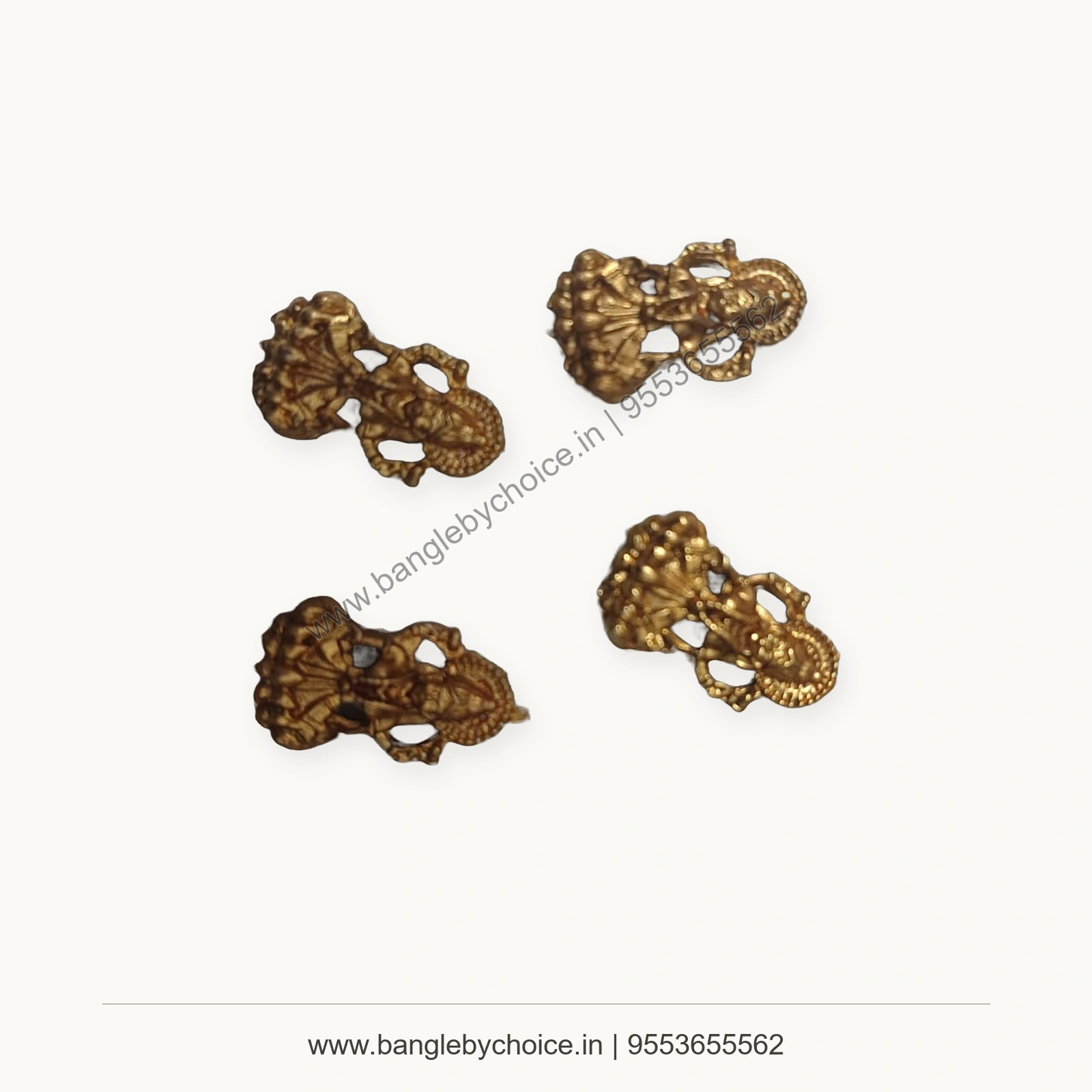 Gold Lakshmi Devi Charms with Elephants premium product photo with Bangle By Choice watermark and phone number