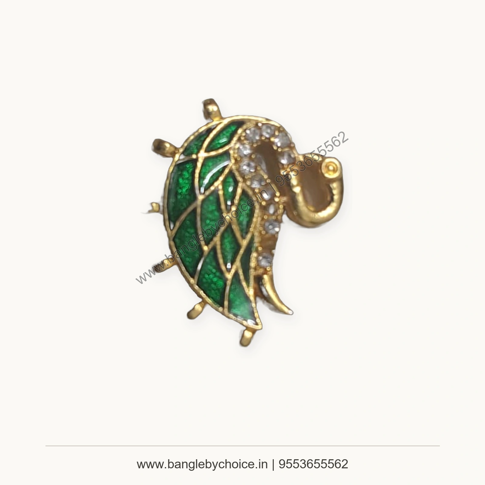 Green Fish Enamel Charm premium product photo with Bangle By Choice watermark and phone number