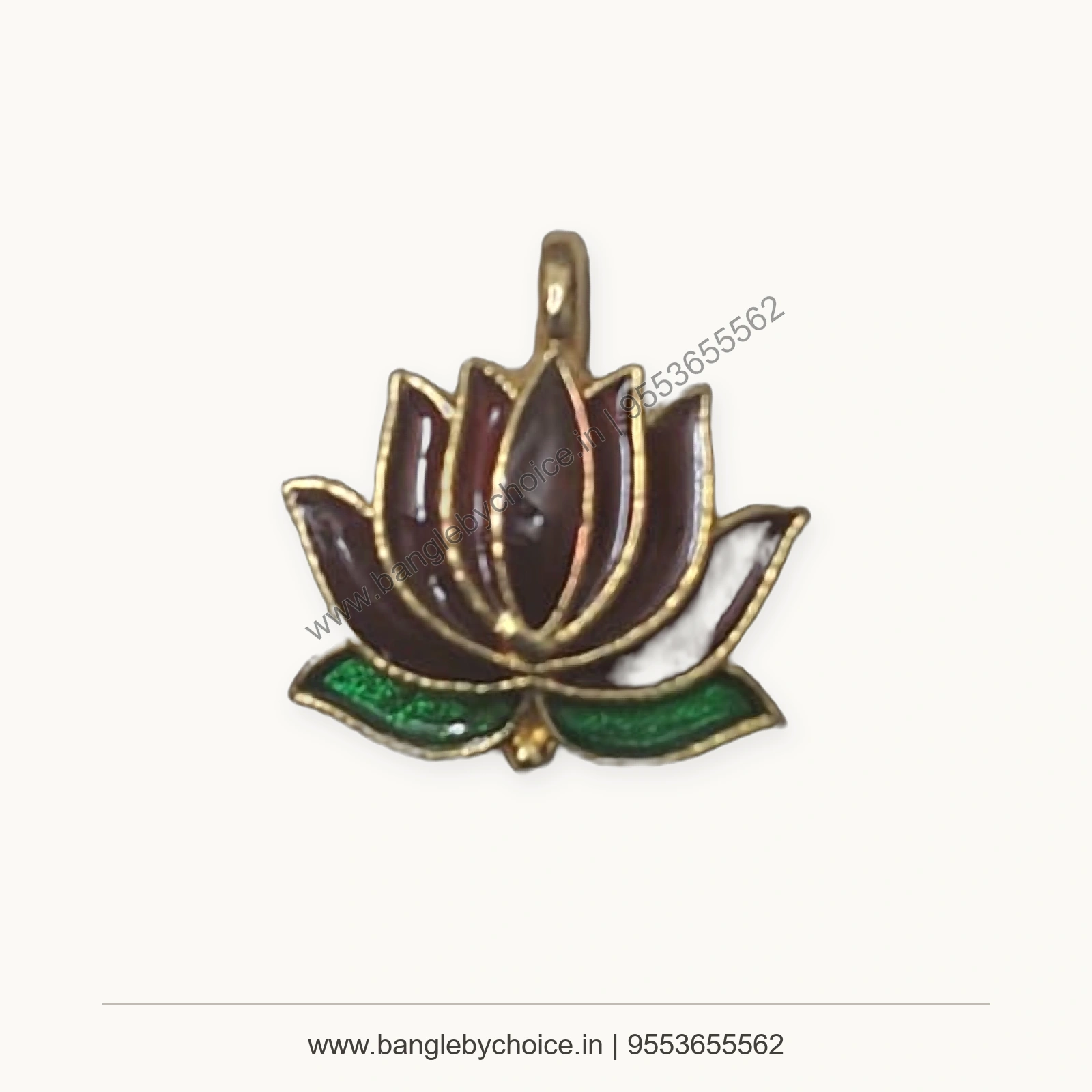 Multicolour Lotus Enamel Charm premium product photo with Bangle By Choice watermark and phone number