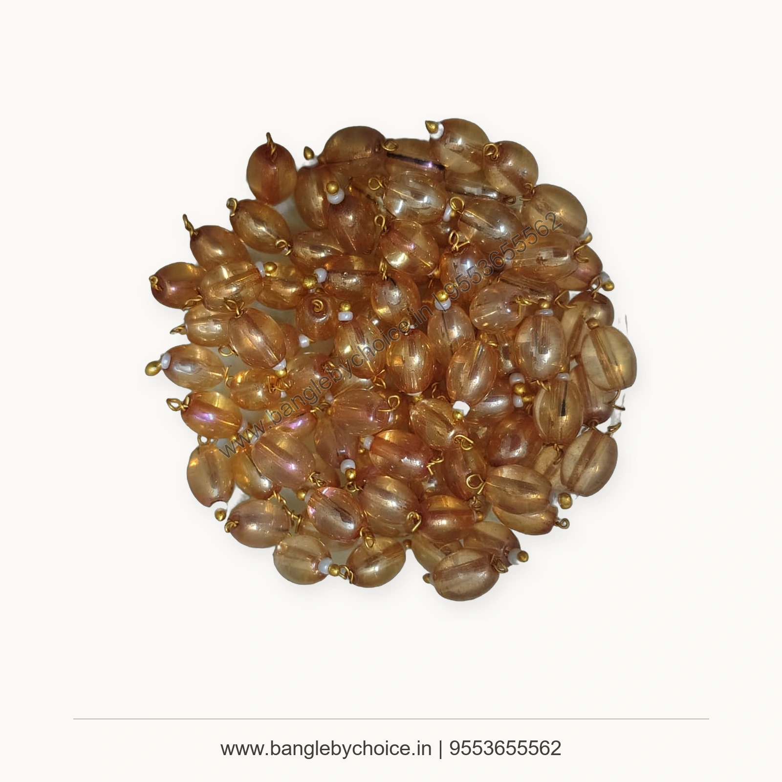 Peach Hanging Acrylic Beads premium product photo with Bangle By Choice watermark and phone number