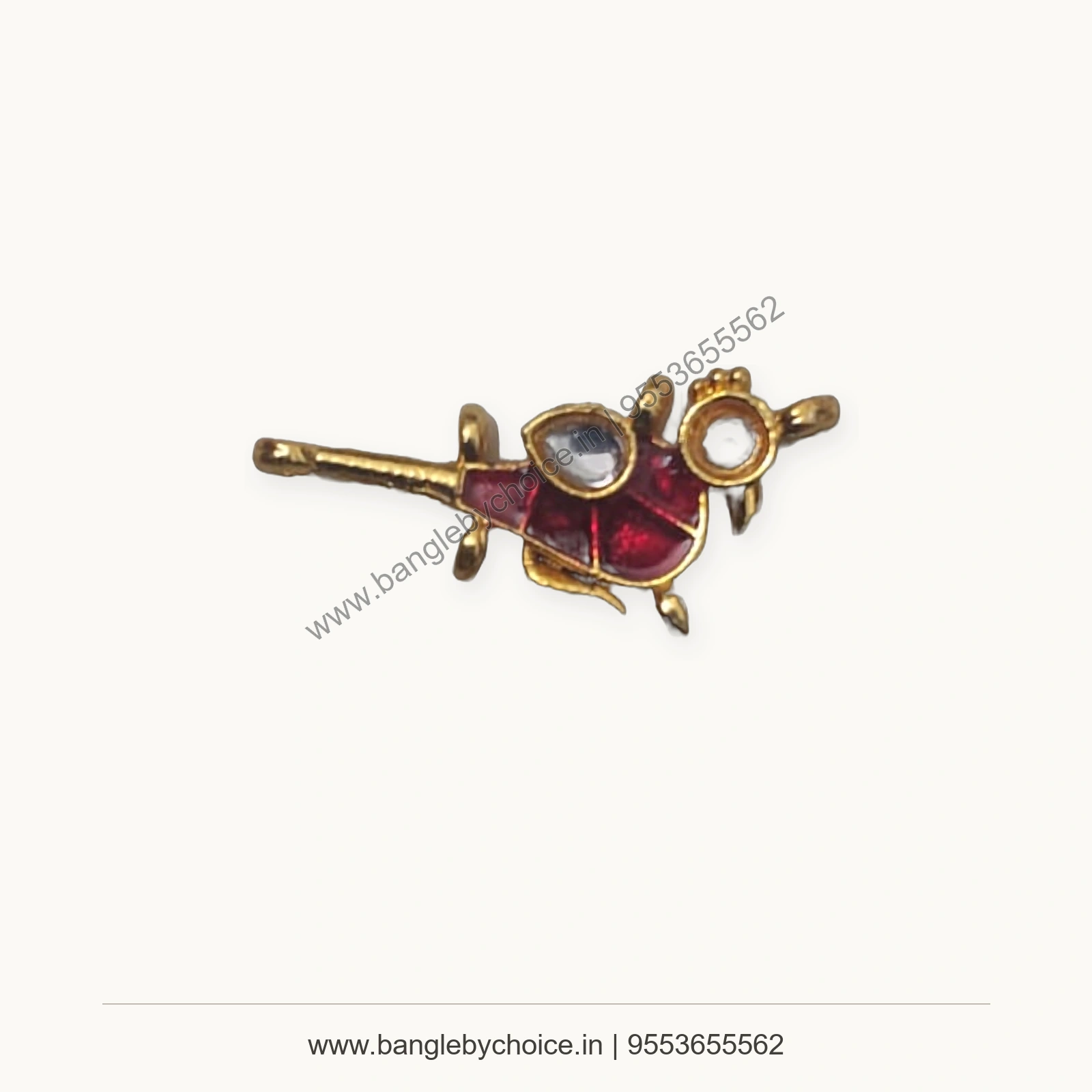 Pink Bird Enamel Charm premium product photo with Bangle By Choice watermark and phone number
