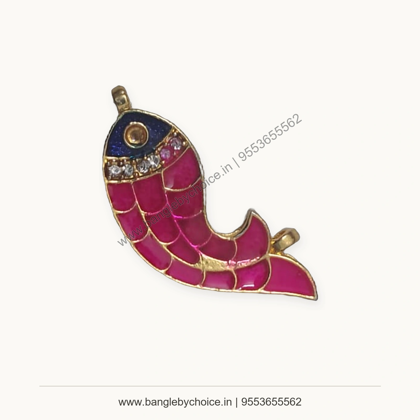 Pink Fish Enamel Charm premium product photo with Bangle By Choice watermark and phone number