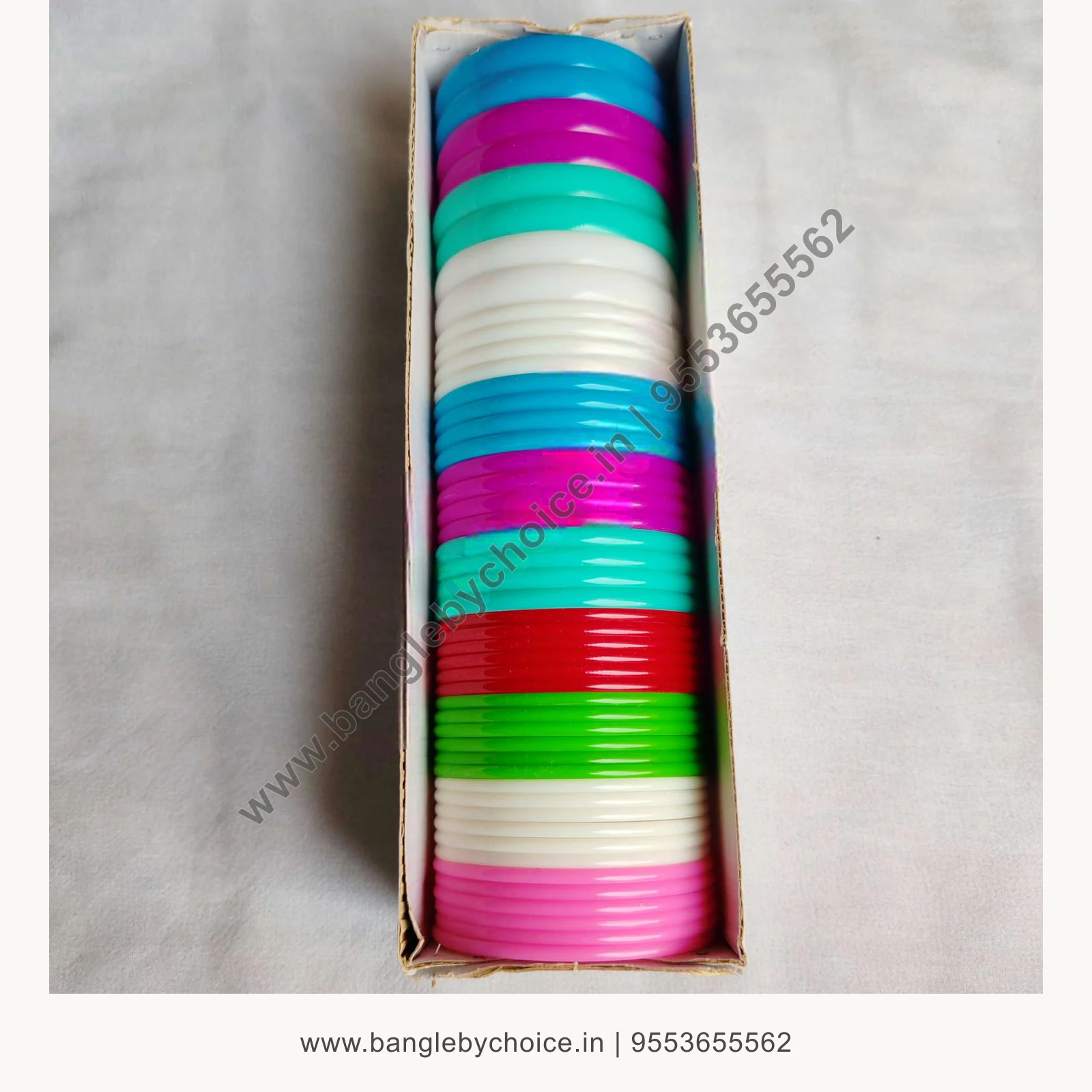 Curve mixed bangle box-2,4and6cuts product image with transparent Bangle By Choice watermark